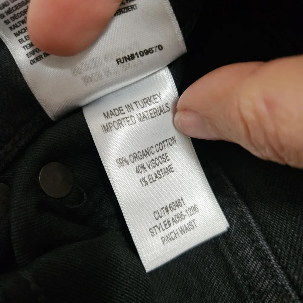 AGOLDE Pinch Waist High Rise Sz 29 Cropped Leg Black Stretch - Picture 8 of 9